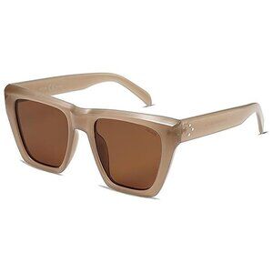 Fashion Oversized Square Polarized Sunglasses , Brown